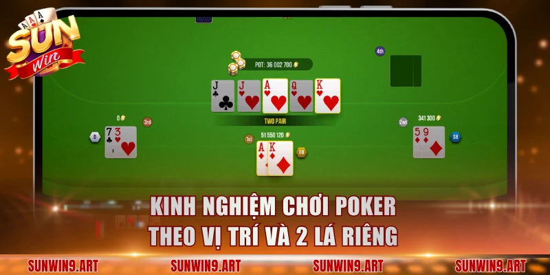 Kinh nghiệm chơi Poker theo vị trí và 2 lá riêng