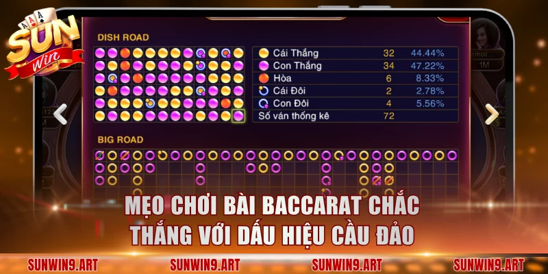 Mẹo chơi bài Baccarat chắc thắng với dấu hiệu cầu đảo