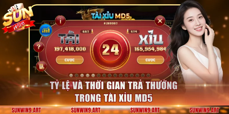Tỷ lệ và thời gian trả thưởng trong tài xỉu MD5